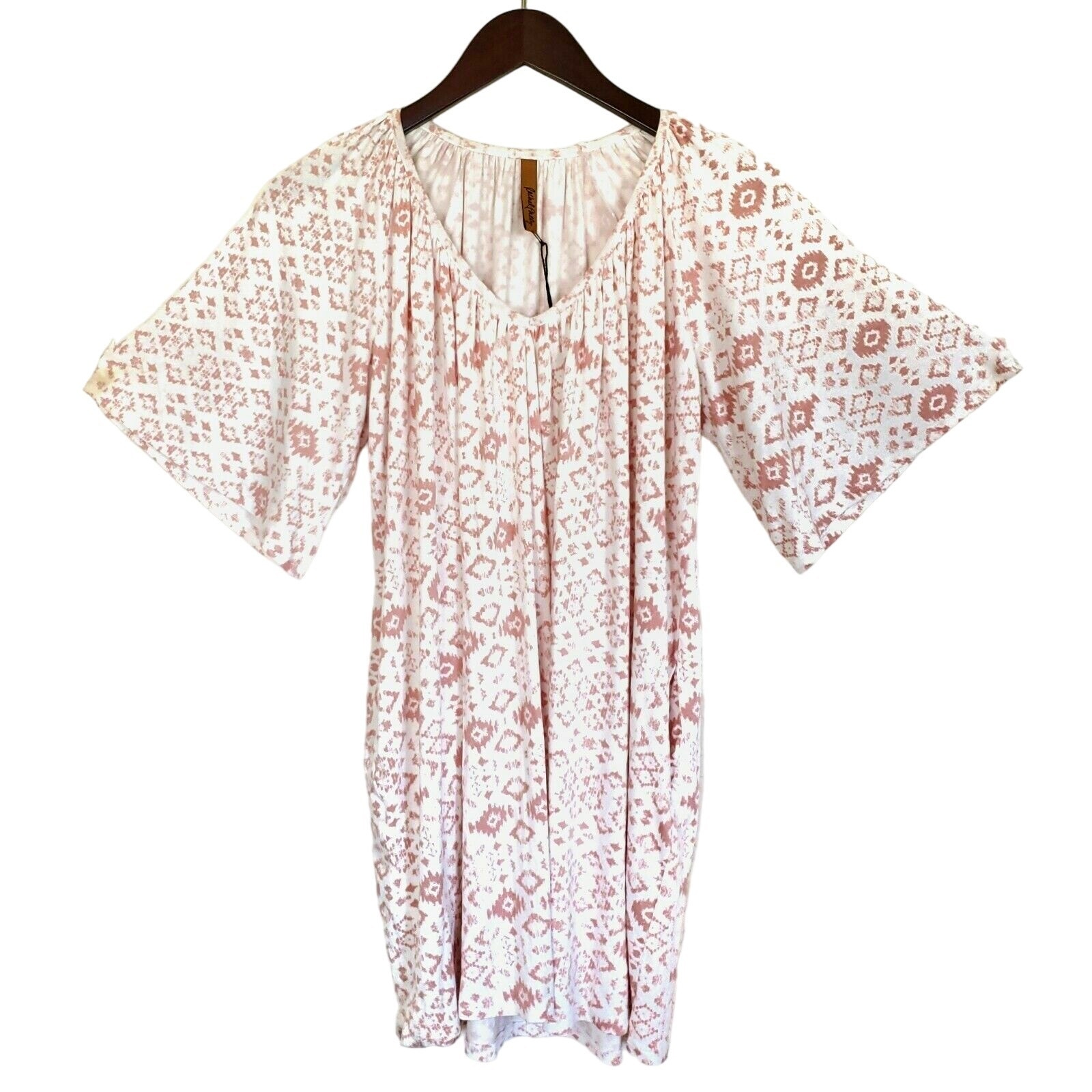 Rachel Pally Joss Ikat Printed Mini Shift Dress In Dusty Medallion Size Xxs New
